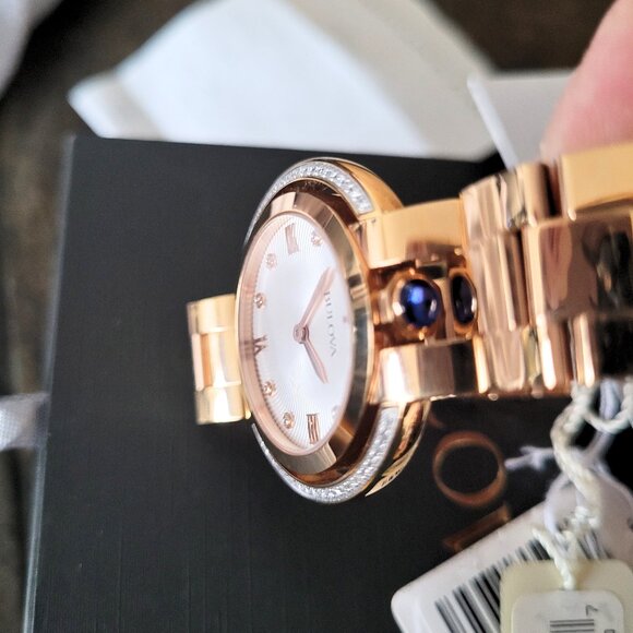 Bulova Women's 98R248 Diamond Rose Gold Watch - Picture 7 of 10